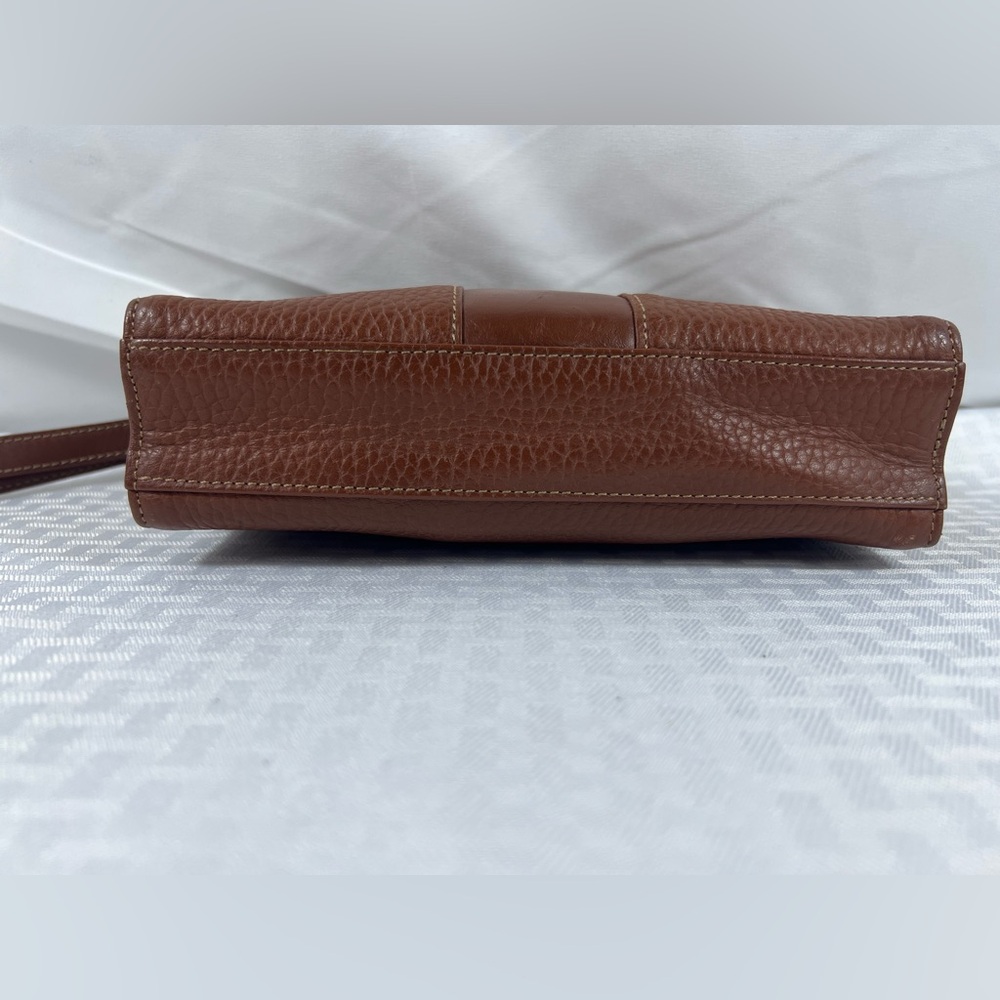 Burberrys of London Brown Pebbled Leather Wristlet with Plaid Lining (Vintage) - Picture 6 of 13